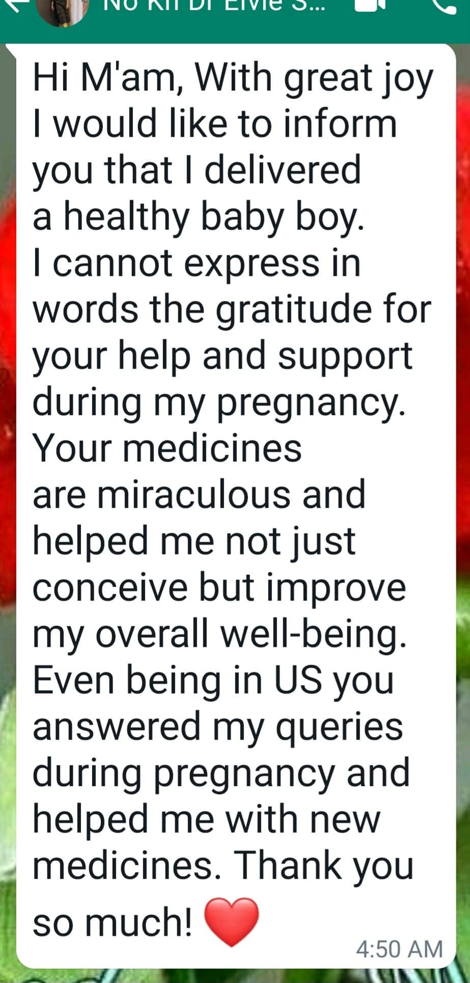 Dr s message who gave birth to baby girl