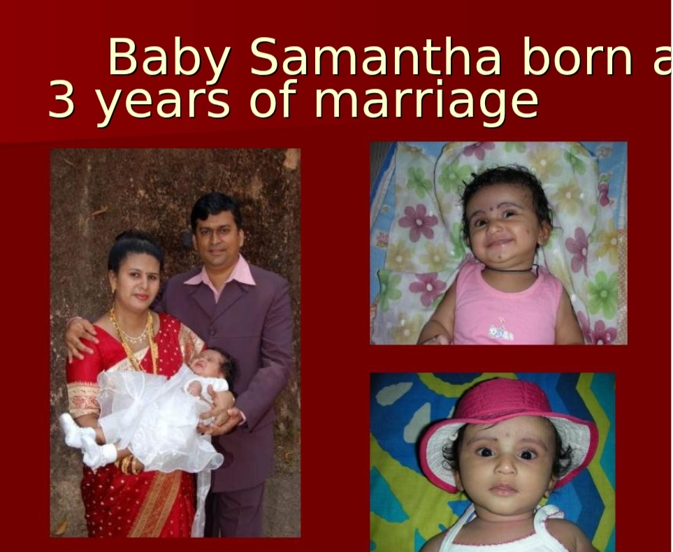Samantha after 3 years of trying to conceive
