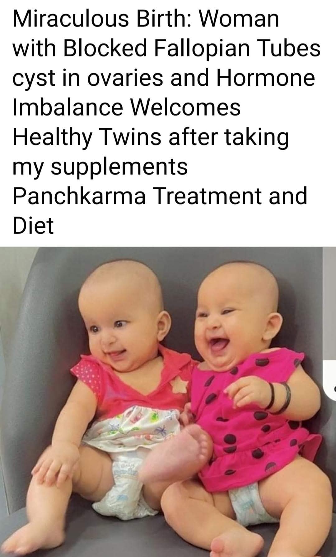 Twins after both tube block and hormonal