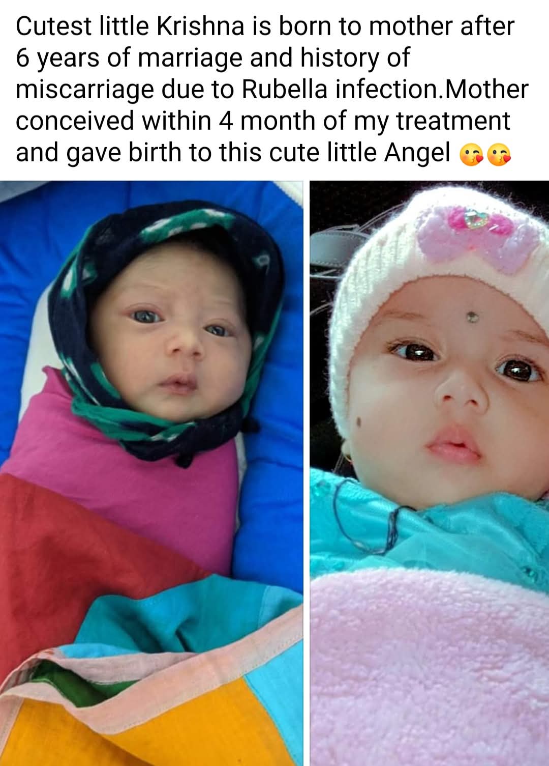 after 6 years of marriage and Rubella infection