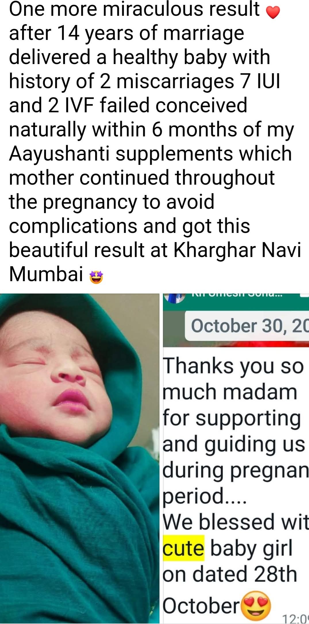 After 14 years of marriage 7 IUI 2 IVF Failed and 2 misca...