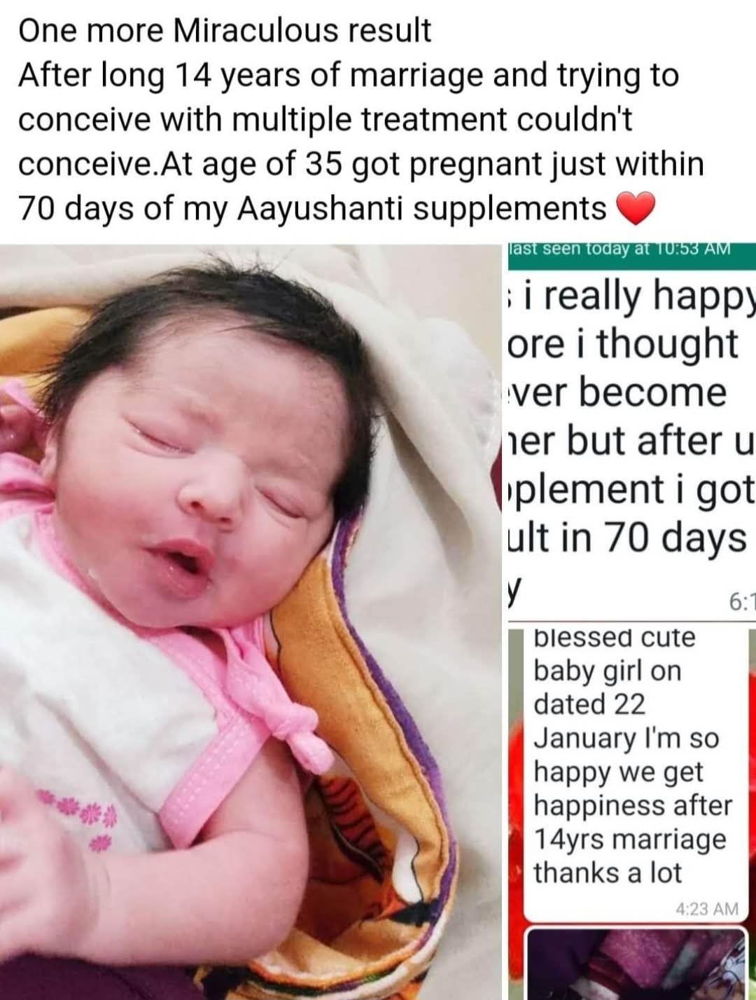 Difficult infertility case conceived after 14 years of ma...