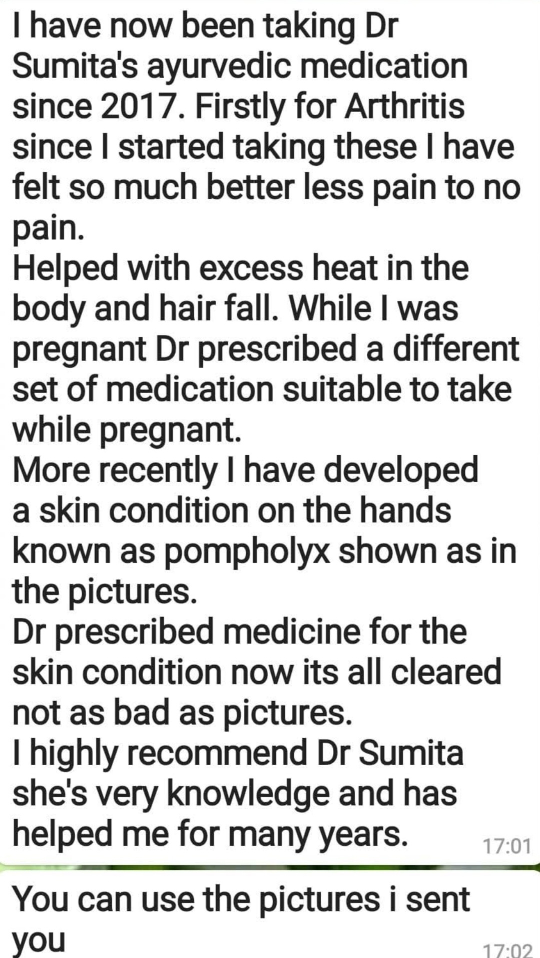 pompholyx skin healed